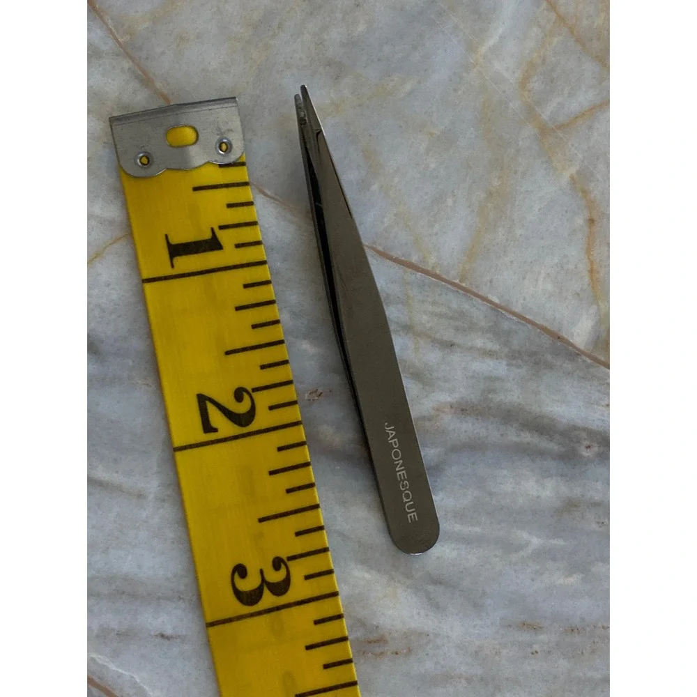 Japonesque Slant Tip Tweezers Gunmetal Stainless Steel Precision Grooming Tool